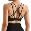 imageMOOSLOVER Women Wireless Sport Bras Padded Criss Cross Back Tank Top Sexy Strappy Backless Yoga BrasBlack