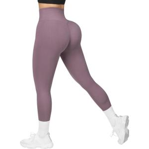 imageMOOSLOVER Seamless Butt Lifting Workout Leggings for Women High Waist Yoga Pants Compression Contour Tights1 Dusty Pink
