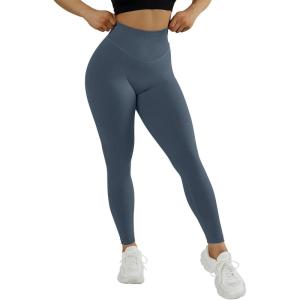 imageMOOSLOVER Seamless Butt Lifting Workout Leggings for Women High Waist Yoga Pants Compression Contour TightsBsteel Bluestrong Tummy Control008