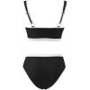 imageMOOSLOVER Women Bandeau High Waisted Bikini Sets Cheeky High Cut Swimsuit 2 Piece Bathing SuitsBlack