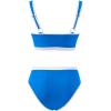 imageMOOSLOVER Women Bandeau High Waisted Bikini Sets Cheeky High Cut Swimsuit 2 Piece Bathing SuitsBlue
