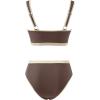 imageMOOSLOVER Women Bandeau High Waisted Bikini Sets Cheeky High Cut Swimsuit 2 Piece Bathing SuitsCocoa