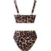 imageMOOSLOVER Women Bandeau High Waisted Bikini Sets Cheeky High Cut Swimsuit 2 Piece Bathing SuitsLeopard