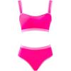 imageMOOSLOVER Women Bandeau High Waisted Bikini Sets Cheeky High Cut Swimsuit 2 Piece Bathing SuitsPink