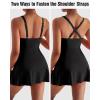 imageMOOSLOVER Women One Piece Swim Dress Swimsuit Tummy Control Ruched Skirted Bathing SuitBlack