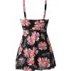 imageMOOSLOVER Women One Piece Swim Dress Swimsuit Tummy Control Ruched Skirted Bathing SuitBlack Red Floral