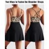 imageMOOSLOVER Women One Piece Swim Dress Swimsuit Tummy Control Ruched Skirted Bathing SuitLeopard