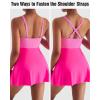 imageMOOSLOVER Women One Piece Swim Dress Swimsuit Tummy Control Ruched Skirted Bathing SuitPink