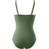 imageMOOSLOVER Women Twist Push Up One Piece Swimsuit Warp Tummy Control Bathing Suit SwimwearArmy Green