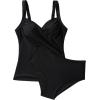 imageMOOSLOVER Women Twist V Neck Tankini Swimsuits High Wasited Two Piece Bathing Suits SwimwearBlack