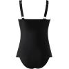 imageMOOSLOVER Women Twist V Neck Tankini Swimsuits High Wasited Two Piece Bathing Suits SwimwearBlack