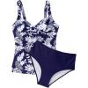 imageMOOSLOVER Women Twist V Neck Tankini Swimsuits High Wasited Two Piece Bathing Suits SwimwearNavy Blue Floral