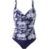 imageMOOSLOVER Women Twist V Neck Tankini Swimsuits High Wasited Two Piece Bathing Suits SwimwearNavy Blue Floral