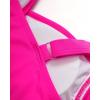 imageMOOSLOVER Women Twist V Neck Tankini Swimsuits High Wasited Two Piece Bathing Suits SwimwearPink Black Floral