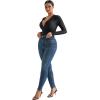 imageMOOSLOVER Women Shapewear Bodysuits Long Sleeve V Neck Tummy Control Body Suits Night Out Club Party TopsBlack