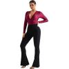 imageMOOSLOVER Women Shapewear Bodysuits Long Sleeve V Neck Tummy Control Body Suits Night Out Club Party TopsWinered