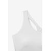 imageMOOSLOVER Women Cutout One Shoulder High Waisted Bikini High Cut Two Piece SwimsuitsWhite
