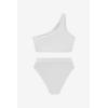 imageMOOSLOVER Women Cutout One Shoulder High Waisted Bikini High Cut Two Piece SwimsuitsWhite