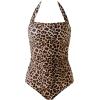 imageMOOSLOVER Women Halter One Piece Swimsuit Slimming Tummy Control Summer Beach Bathing Suits SwimwearLeopard