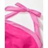 imageMOOSLOVER Women Halter One Piece Swimsuit Slimming Tummy Control Summer Beach Bathing Suits SwimwearPink