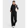 imageMOOSLOVER Women 2 Piece Lounge Matching Sets Modal Oversized Sweatshirt Wide leg Sweatpants Baggy TracksuitBlack