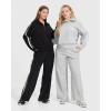 imageMOOSLOVER Women 2 Piece Lounge Matching Sets Modal Oversized Sweatshirt Wide leg Sweatpants Baggy TracksuitBlack