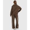 imageMOOSLOVER Women 2 Piece Lounge Matching Sets Modal Oversized Sweatshirt Wide leg Sweatpants Baggy TracksuitBrown