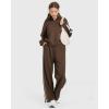 imageMOOSLOVER Women 2 Piece Lounge Matching Sets Modal Oversized Sweatshirt Wide leg Sweatpants Baggy TracksuitBrown