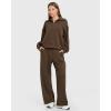 imageMOOSLOVER Women 2 Piece Lounge Matching Sets Modal Oversized Sweatshirt Wide leg Sweatpants Baggy TracksuitBrown
