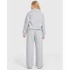 imageMOOSLOVER Women 2 Piece Lounge Matching Sets Modal Oversized Sweatshirt Wide leg Sweatpants Baggy TracksuitHeather Grey
