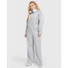 imageMOOSLOVER Women 2 Piece Lounge Matching Sets Modal Oversized Sweatshirt Wide leg Sweatpants Baggy TracksuitHeather Grey