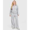 imageMOOSLOVER Women 2 Piece Lounge Matching Sets Modal Oversized Sweatshirt Wide leg Sweatpants Baggy TracksuitHeather Grey