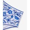 imageMOOSLOVER Women Bikini Sets One Shoulder High Waisted Swimsuit Whip Stitch 2 Piece Bathing SuitsBlue Floral