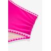 imageMOOSLOVER Women Bikini Sets One Shoulder High Waisted Swimsuit Whip Stitch 2 Piece Bathing SuitsRose Pink
