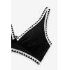 imageMOOSLOVER Women Bikini Sets Plunging High Waisted Swimsuit Whip Stitch 2 Piece Bathing SuitsBlack