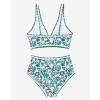 imageMOOSLOVER Women Bikini Sets Plunging High Waisted Swimsuit Whip Stitch 2 Piece Bathing SuitsGreen Floral