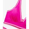 imageMOOSLOVER Women Bikini Sets Plunging High Waisted Swimsuit Whip Stitch 2 Piece Bathing SuitsPink