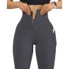 imageMOOSLOVER Women Corset High Waisted Leggings with Pockets Tummy Control Body Shaper Yoga Pants1 Strong Tummy Controldeep Grey