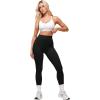 imageMOOSLOVER Women High Waisted Workout Leggings Seamless Compression Tummy Control Yoga Pants No Front SeamBlack