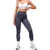 imageMOOSLOVER Women High Waisted Workout Leggings Seamless Compression Tummy Control Yoga Pants No Front SeamBlue Leopard