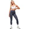 imageMOOSLOVER Women High Waisted Workout Leggings Seamless Compression Tummy Control Yoga Pants No Front SeamBlue Leopard