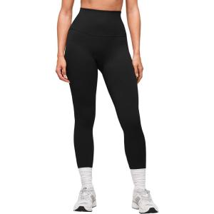 imageMOOSLOVER Women High Waisted Workout Leggings Seamless Compression Tummy Control Yoga Pants No Front SeamBlack