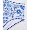 imageMOOSLOVER Women Boho Floral Whip Stitch Bikini Sets Crop High Waisted 2 Piece Swimsuit Modest Bathing SuitBlue Floral