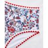 imageMOOSLOVER Women Boho Floral Whip Stitch Bikini Sets Crop High Waisted 2 Piece Swimsuit Modest Bathing SuitRed Floral