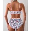 imageMOOSLOVER Women Boho Floral Whip Stitch Bikini Sets Crop High Waisted 2 Piece Swimsuit Modest Bathing SuitRed Floral