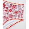 imageMOOSLOVER Women Boho Floral Whip Stitch Bikini Sets Crop High Waisted 2 Piece Swimsuit Modest Bathing SuitRedorange Floral