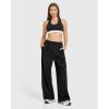 imageMOOSLOVER Women Casual Wide Leg Dress Pants Stretch Pull On High Waist Loose Fit Trousers with PocketsBlack