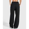 imageMOOSLOVER Women Casual Wide Leg Dress Pants Stretch Pull On High Waist Loose Fit Trousers with PocketsBlack