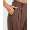 imageMOOSLOVER Women Casual Wide Leg Dress Pants Stretch Pull On High Waist Loose Fit Trousers with PocketsBrown