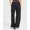 imageMOOSLOVER Women Wide Leg Cargo Pants with Pokets High Wiaisted Stretch Lounge Palazzo Casual Work TrousersBlack